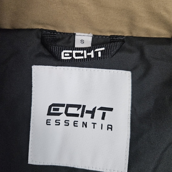 Echt Essentia Tan Puffer Full Zip Hooded Down Jacket Small - Picture 11 of 13